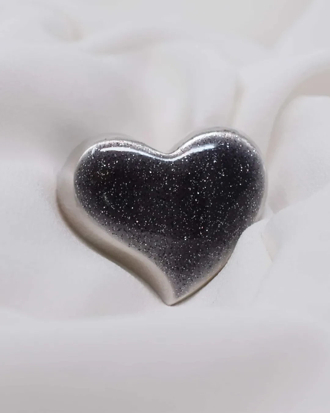 Anello cuore e rodio nero
