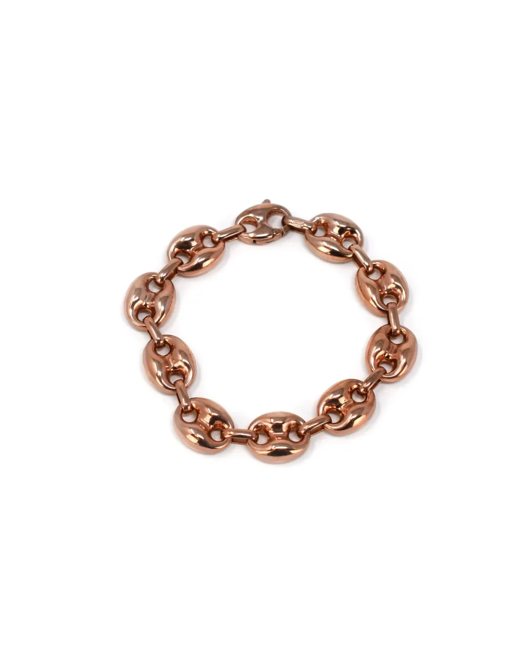 Bracciale in argento rosè a maglia marina