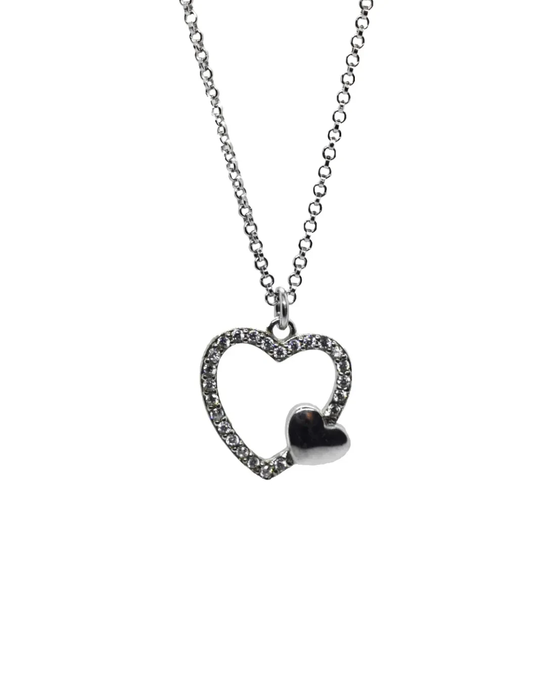 Collana cuore con zirconi