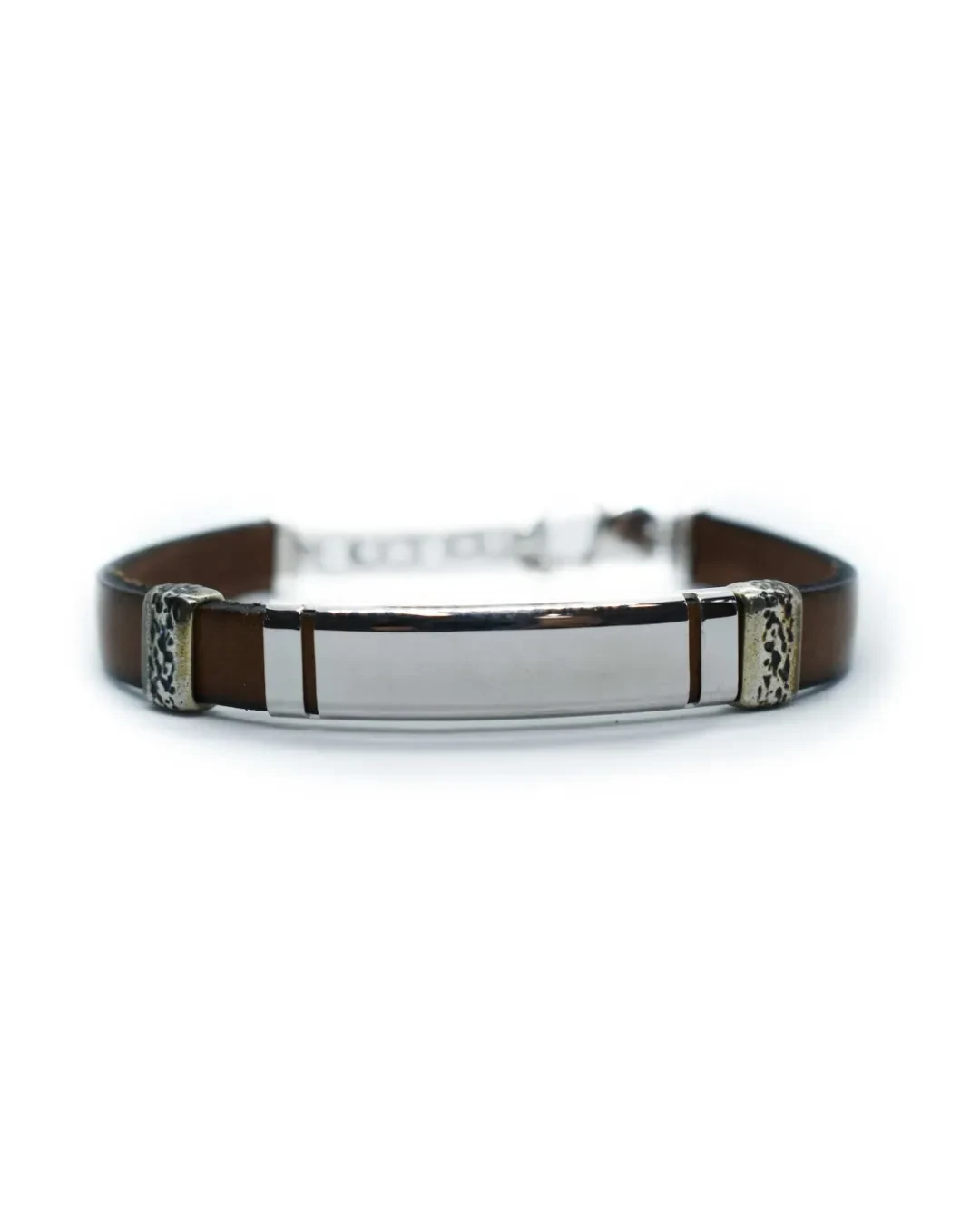 Bracciale in cuoio e argento