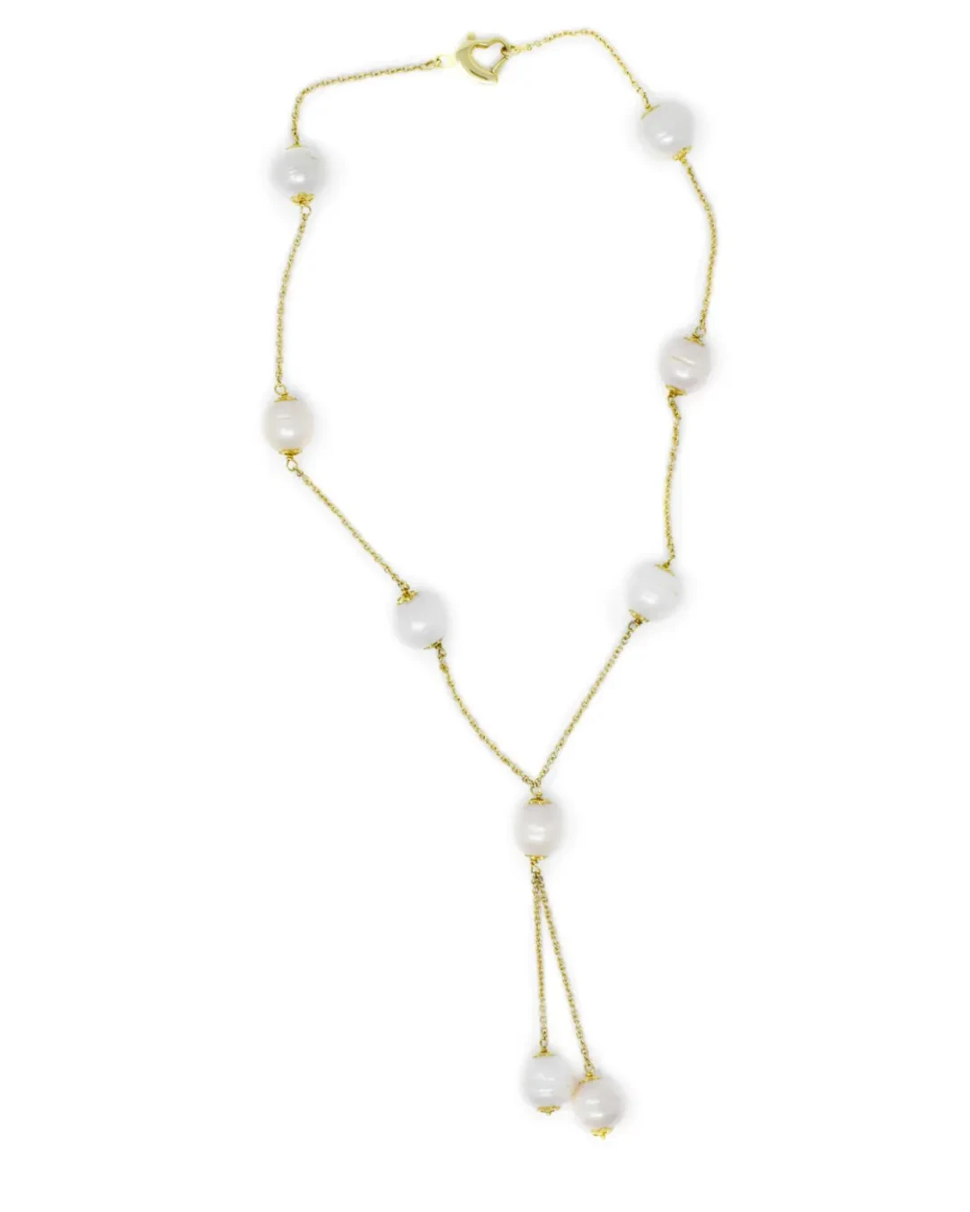 Collana in oro giallo e perle