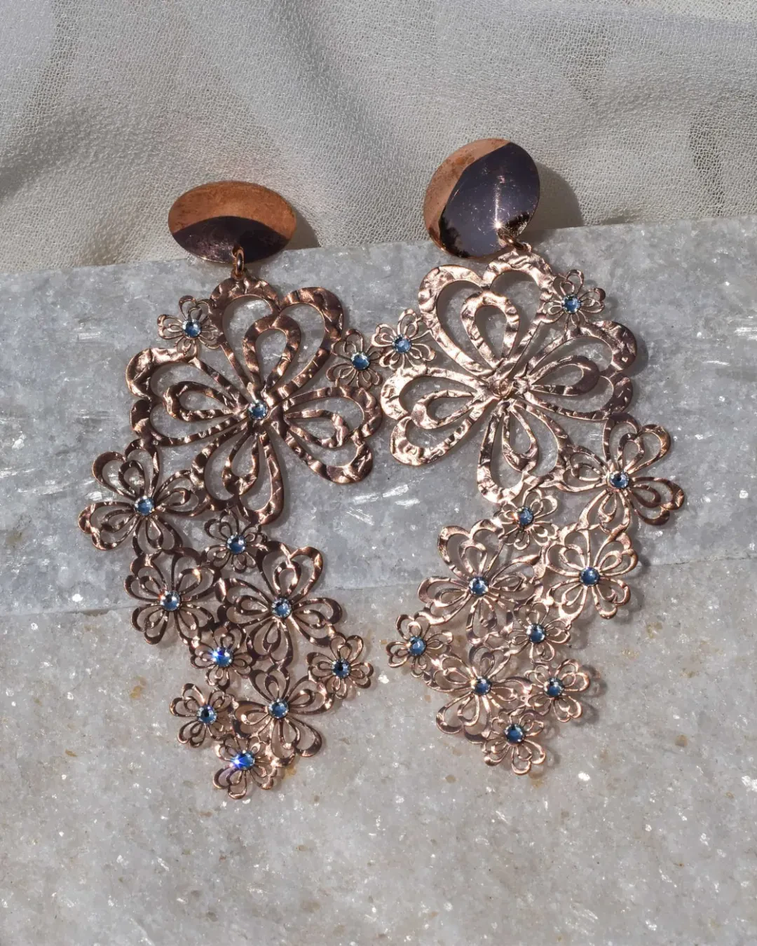 Orecchini in argento rosso